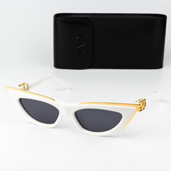 Valentino Women Sunglasses White Gold Grey Cat Eye V - GOLDCUT - I VLS-113D-55 main image 7